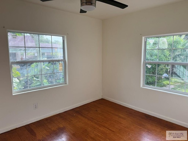 54 Shary Ave, Brownsville, TX 78521 - unfurnished room featuring a ceiling fan and hardwood / wood-style flooring