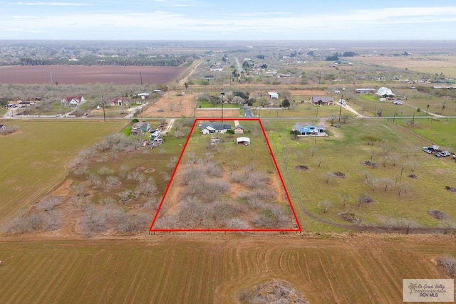 aerial view with a rural view