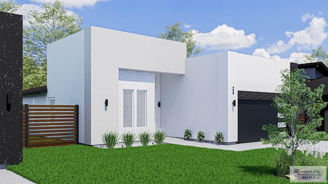 234 Cameo Dr, San Benito, TX 78586 - contemporary home with an attached garage, stucco siding, and a front yard