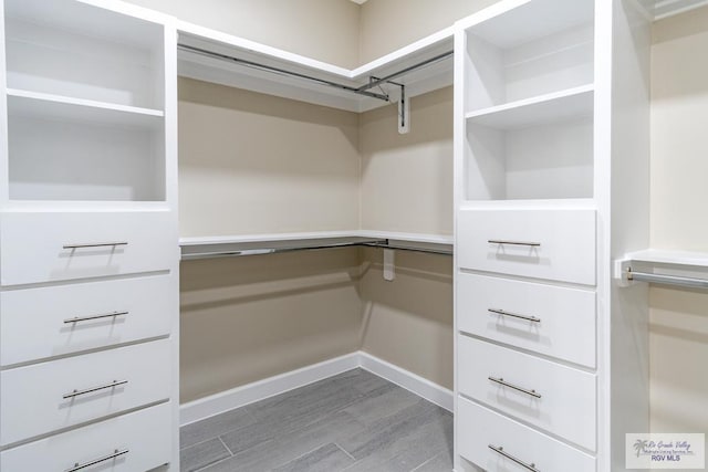 spacious closet with wood-type flooring