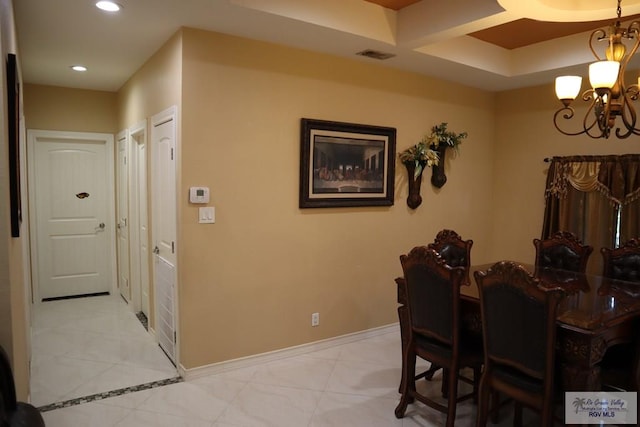 dining room featuring an inviting chandelier