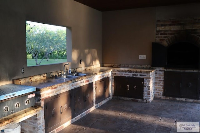 view of patio with sink