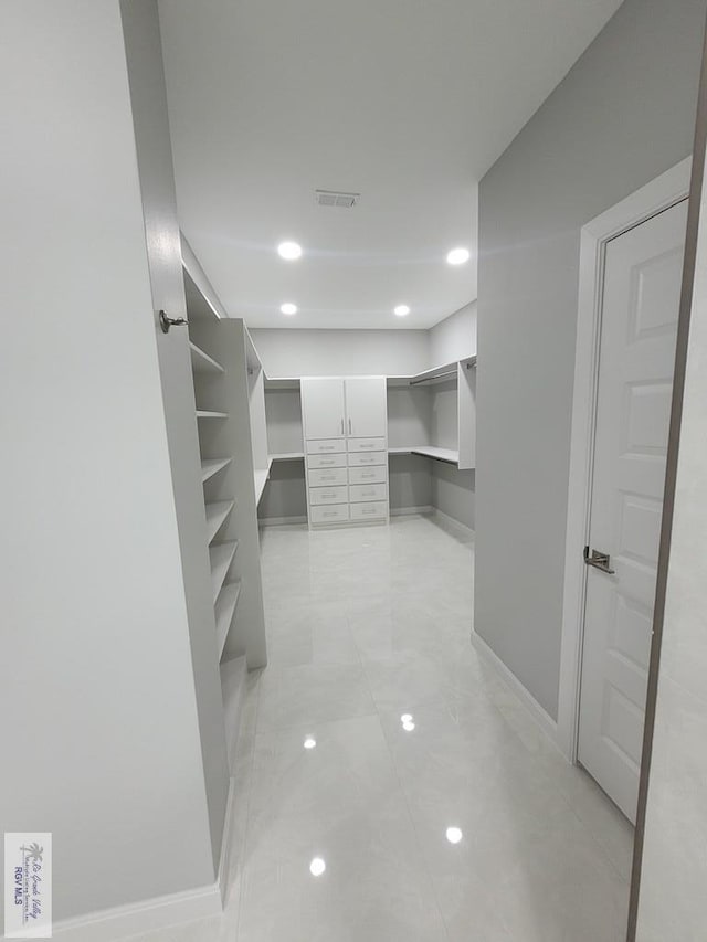 view of walk in closet
