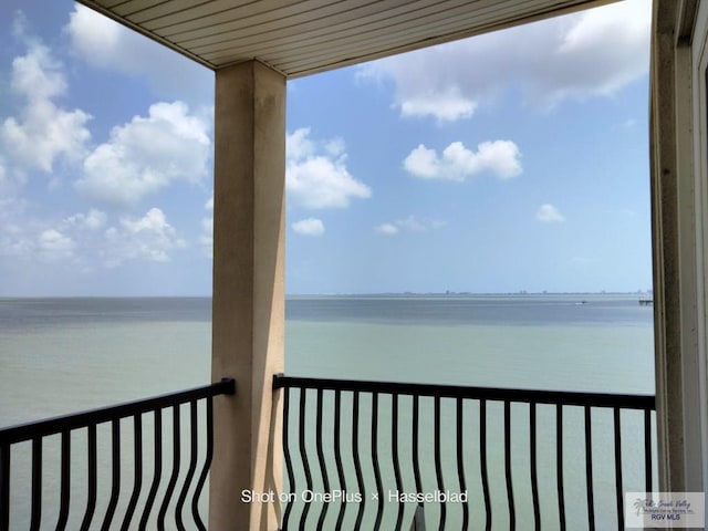 balcony with a water view