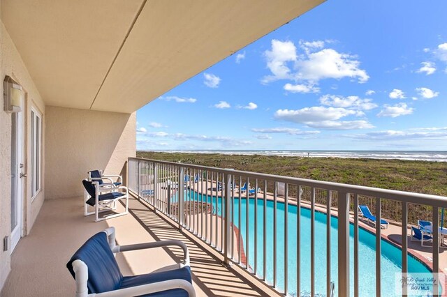 balcony with a water view