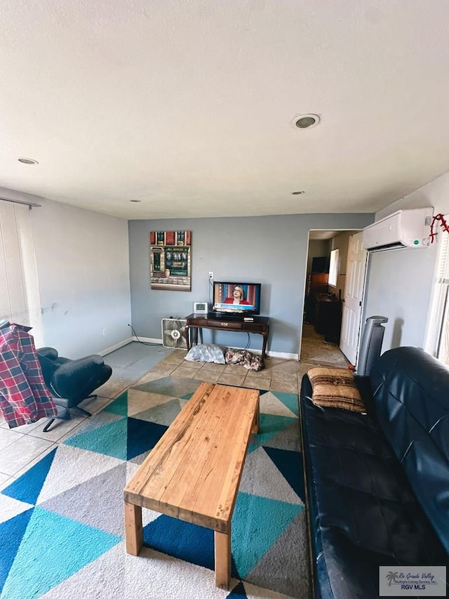 living room featuring a wall unit AC