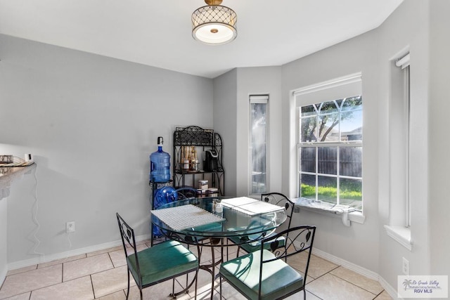 view of tiled dining space