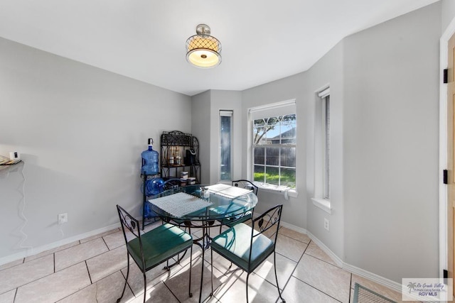 view of tiled dining area