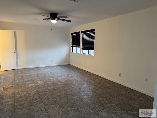 unfurnished room featuring ceiling fan