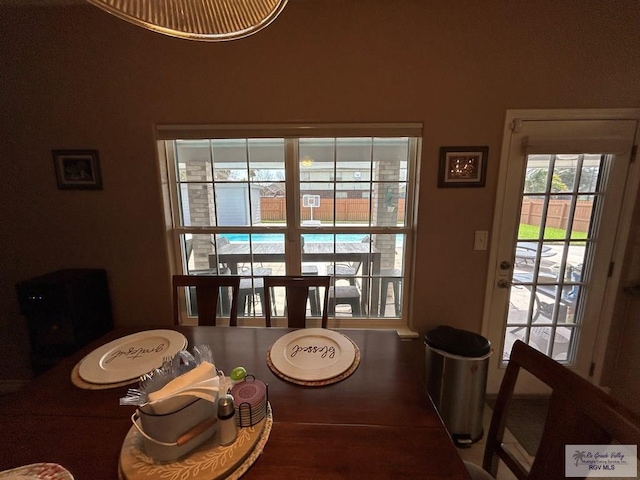 view of dining area