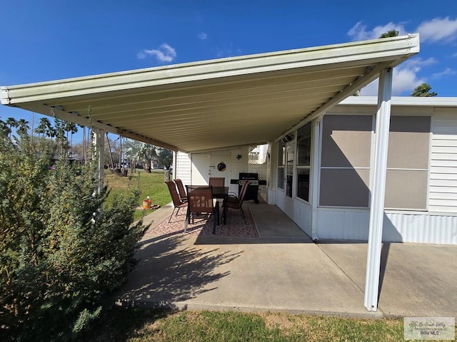 view of patio featuring grilling area