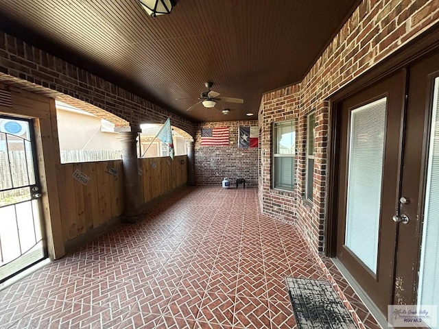 view of patio / terrace with ceiling fan