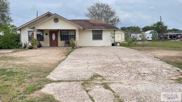 view of single story home