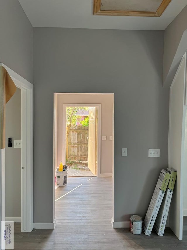 hallway featuring light hardwood / wood-style flooring