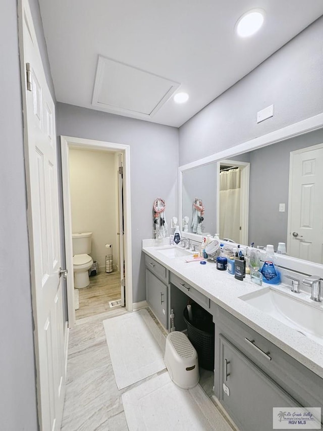 bathroom with vanity and toilet