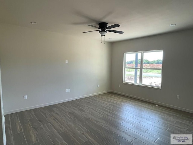 705 W Matz Ave, Harlingen, TX 78550 - unfurnished room featuring dark wood-style flooring and ceiling fan
