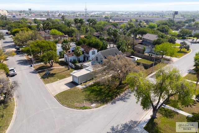 aerial view with a residential view