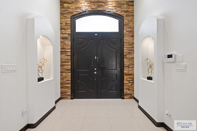 view of tiled entrance foyer