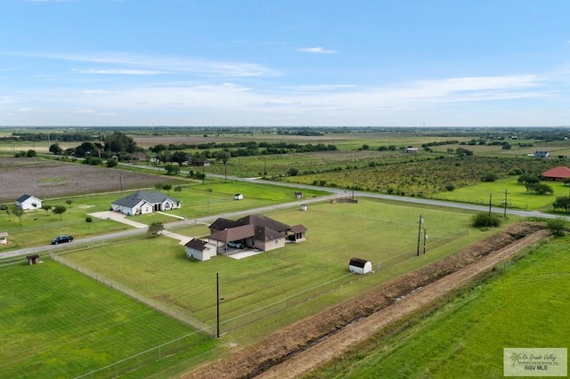 bird's eye view featuring a rural view