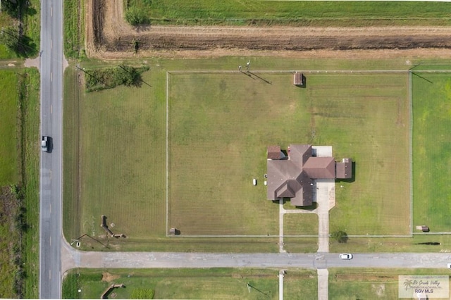 aerial view with a rural view