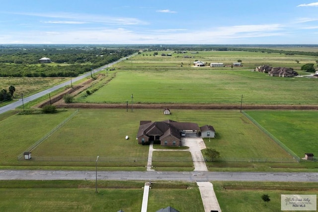 aerial view with a rural view