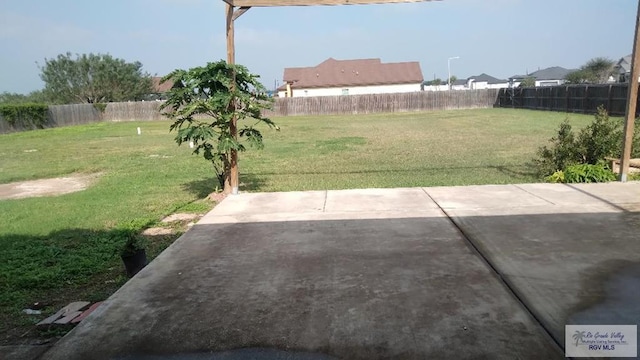 view of yard with a patio area