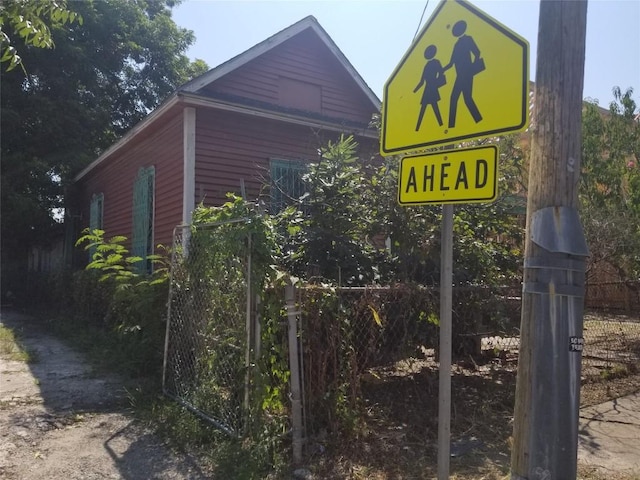 view of community sign