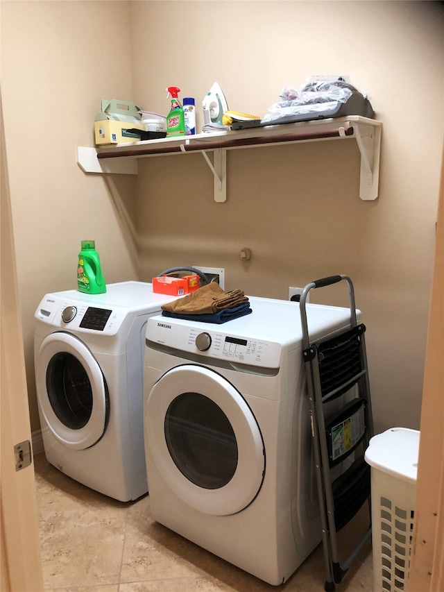 laundry area featuring washer and dryer