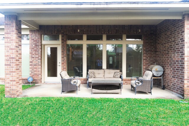 view of patio / terrace featuring an outdoor living space