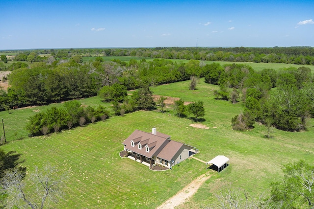 drone / aerial view featuring a rural view