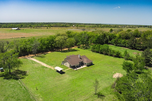 bird's eye view with a rural view