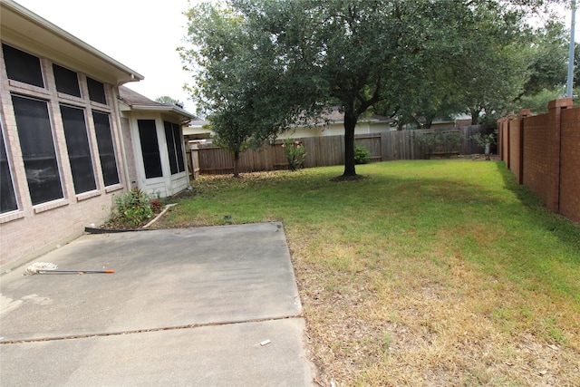 view of yard featuring a patio