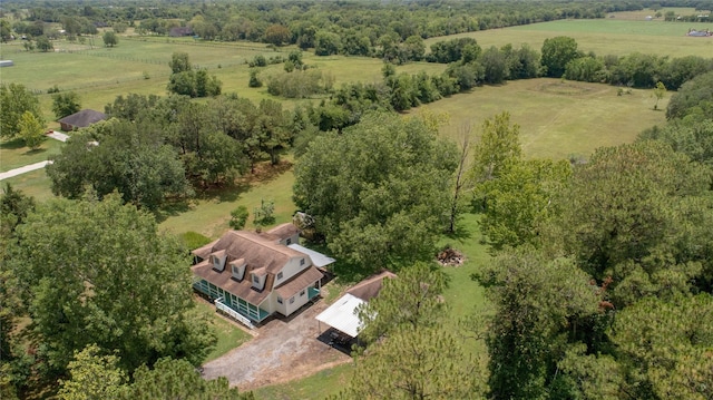 bird's eye view featuring a rural view