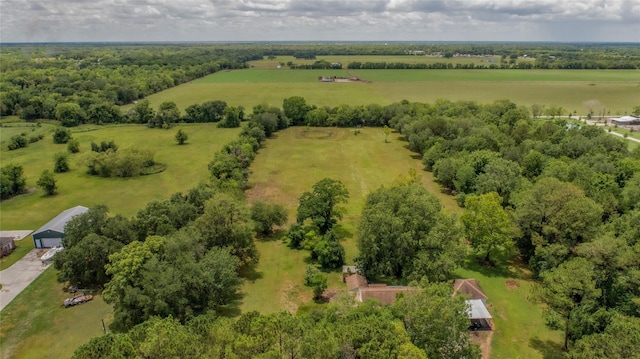 aerial view featuring a rural view