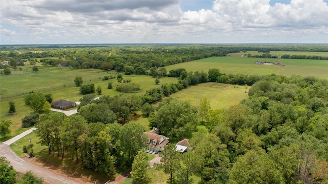 bird's eye view with a rural view