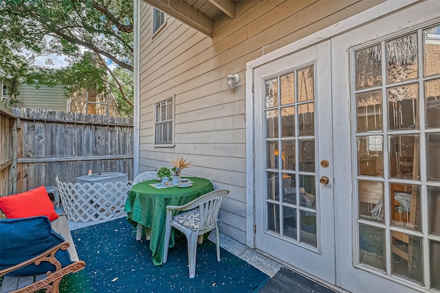 view of patio featuring french doors