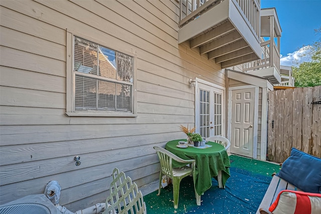 view of patio / terrace featuring french doors