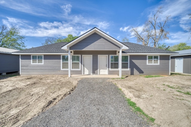 ranch-style home with a patio