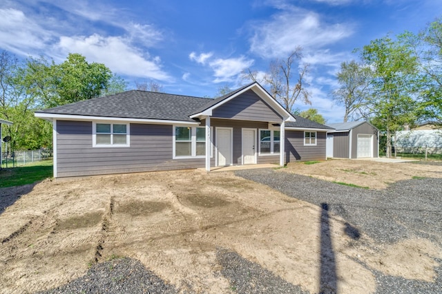 ranch-style home with a garage