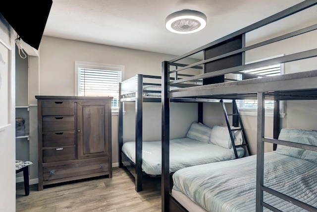 bedroom featuring light hardwood / wood-style floors