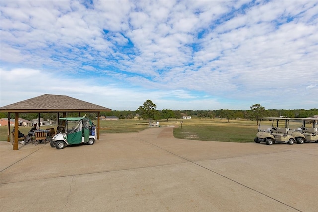 view of patio / terrace featuring a gazebo