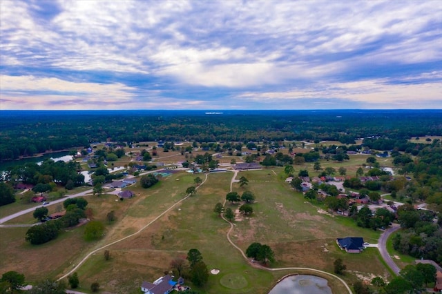 view of aerial view at dusk