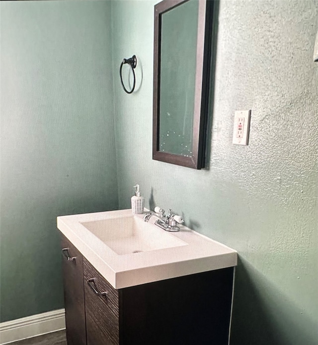 bathroom with oversized vanity