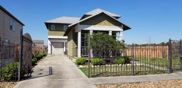 view of front of house with a garage