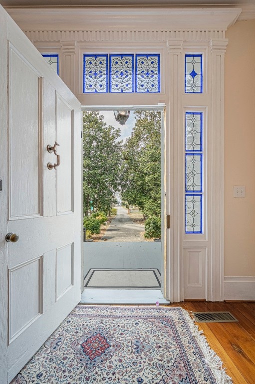 entryway with light wood-type flooring