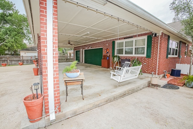 view of patio / terrace with ceiling fan