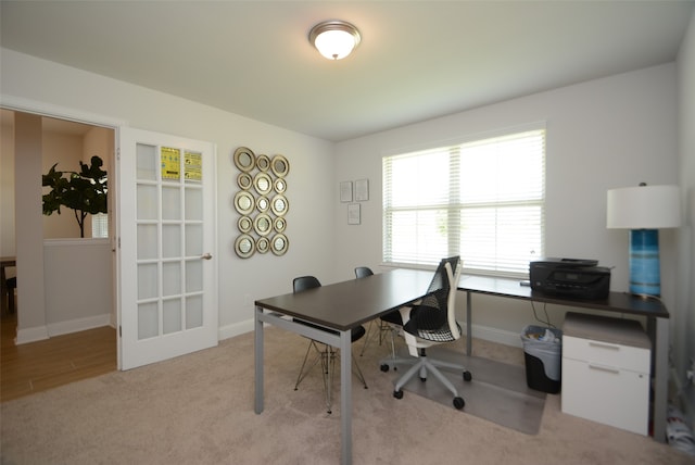 view of carpeted office