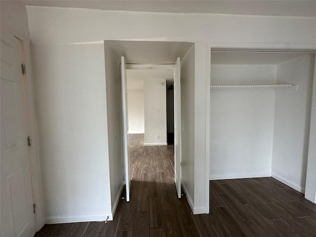 hall featuring dark hardwood / wood-style flooring