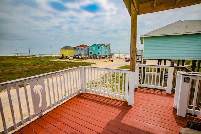 deck with a yard