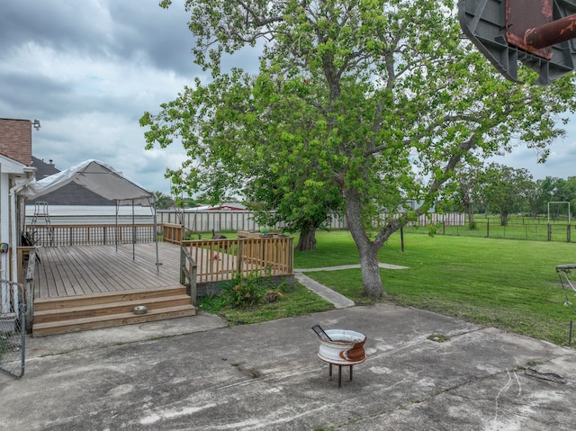 exterior space featuring a wooden deck